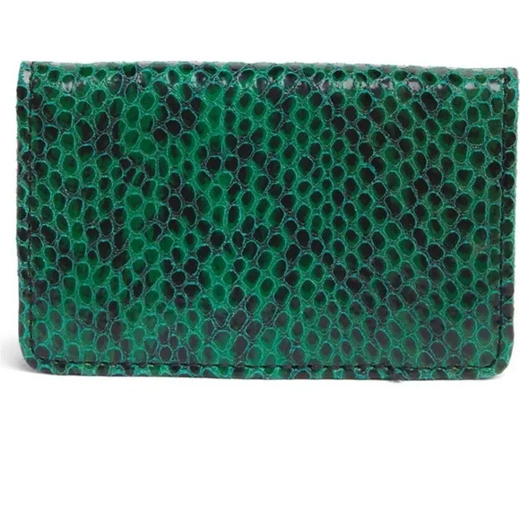 Aimee Kestenberg Bifold Sammy Emerald Snake Wallet - Picture 2 of 5